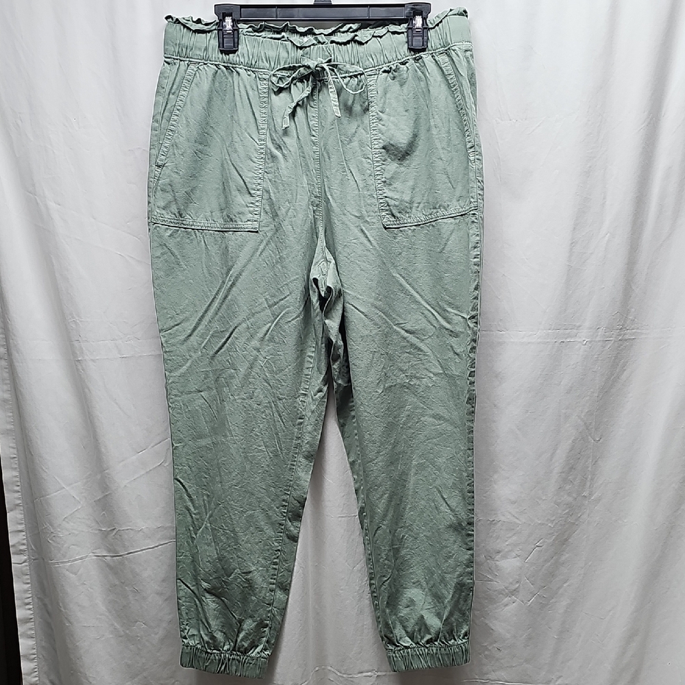 LOFT Sage Drawstring Jogger Pants in Light Green